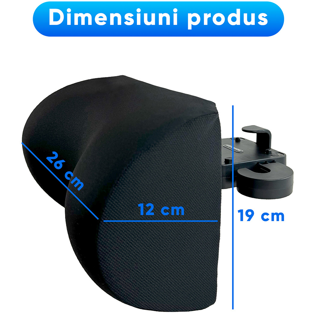 Perna tetiera ROLL FAST 50018R, ergonomic, negru