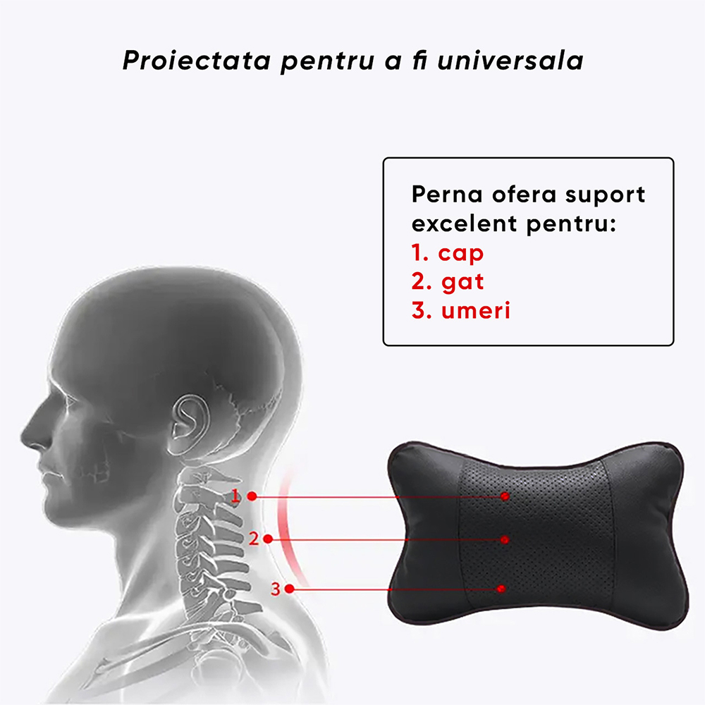 Perne tetiera ROLL FAST 50057R, 27 x 17 x 8 cm, 2buc, negru