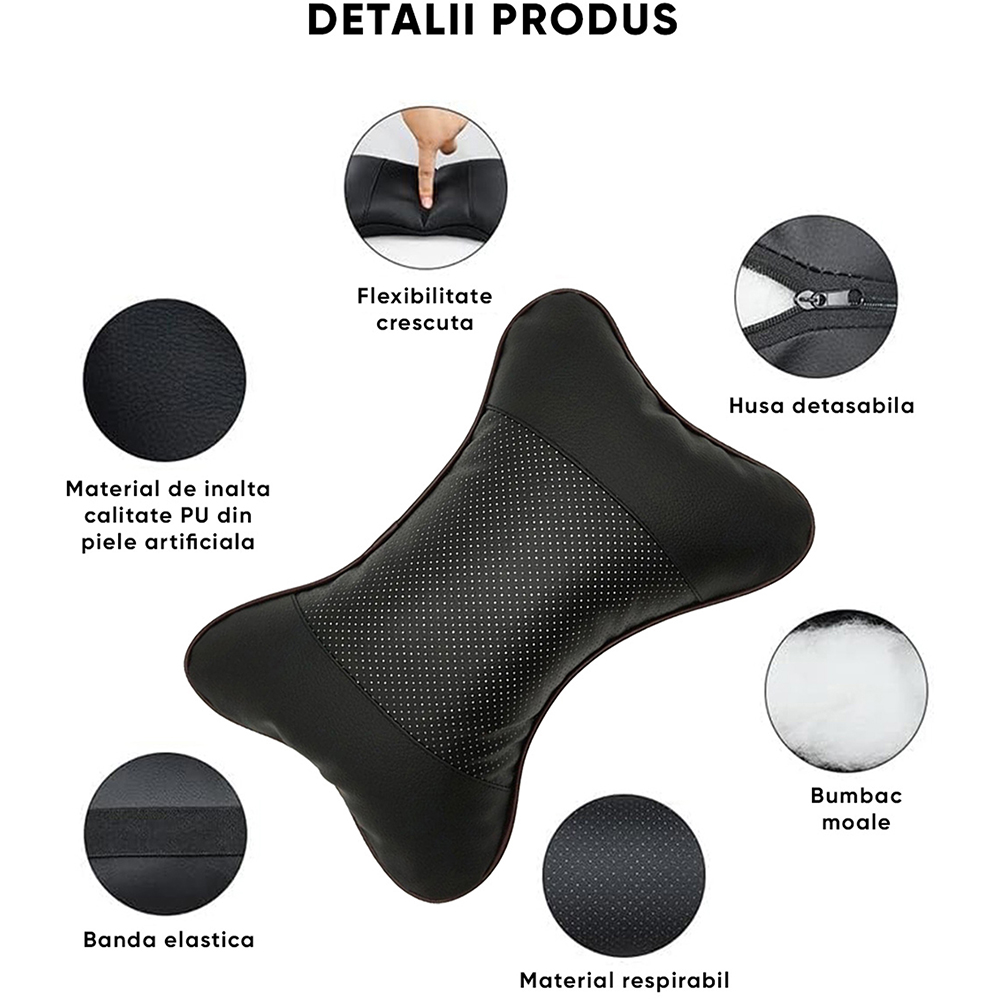 Perne tetiera ROLL FAST 50057R, 27 x 17 x 8 cm, 2buc, negru