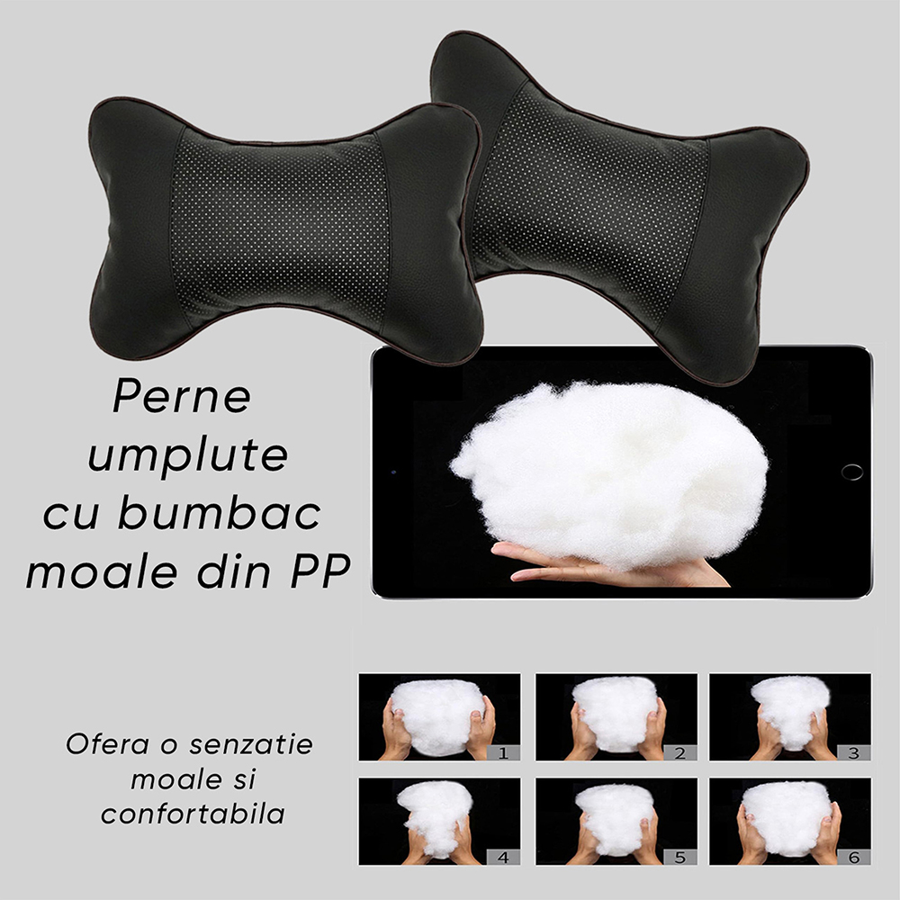 Perne tetiera ROLL FAST 50057R, 27 x 17 x 8 cm, 2buc, negru