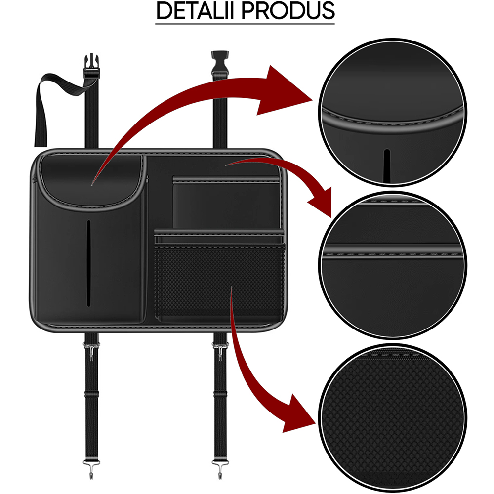 Organizator scaun ROLL FAST 50810R, 34 x 6 x 24 cm, negru