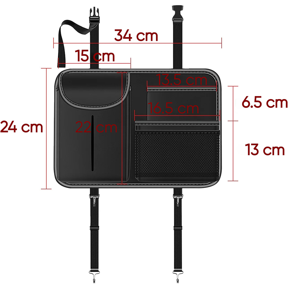 Organizator scaun ROLL FAST 50810R, 34 x 6 x 24 cm, negru