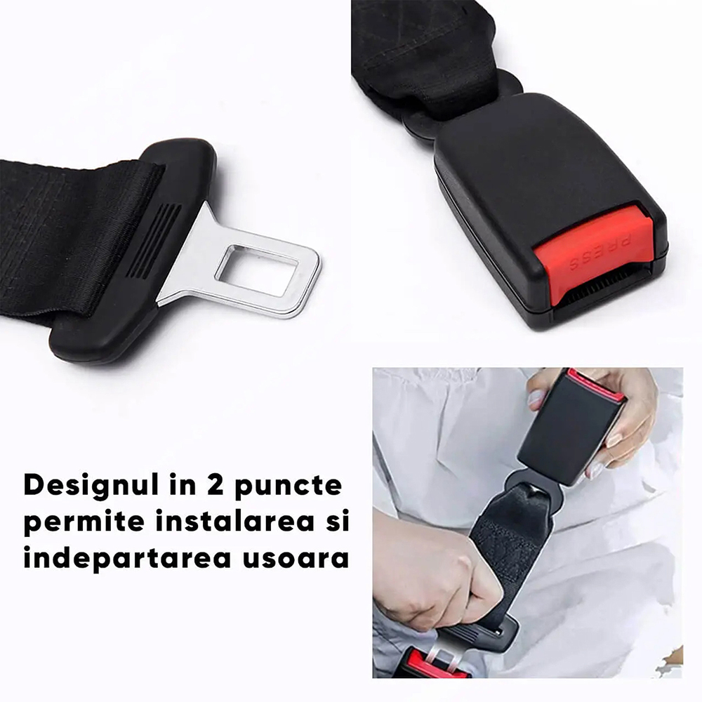 Extensie centura auto de siguranta ROLL FAST 51050R, prelungire 23cm, negru