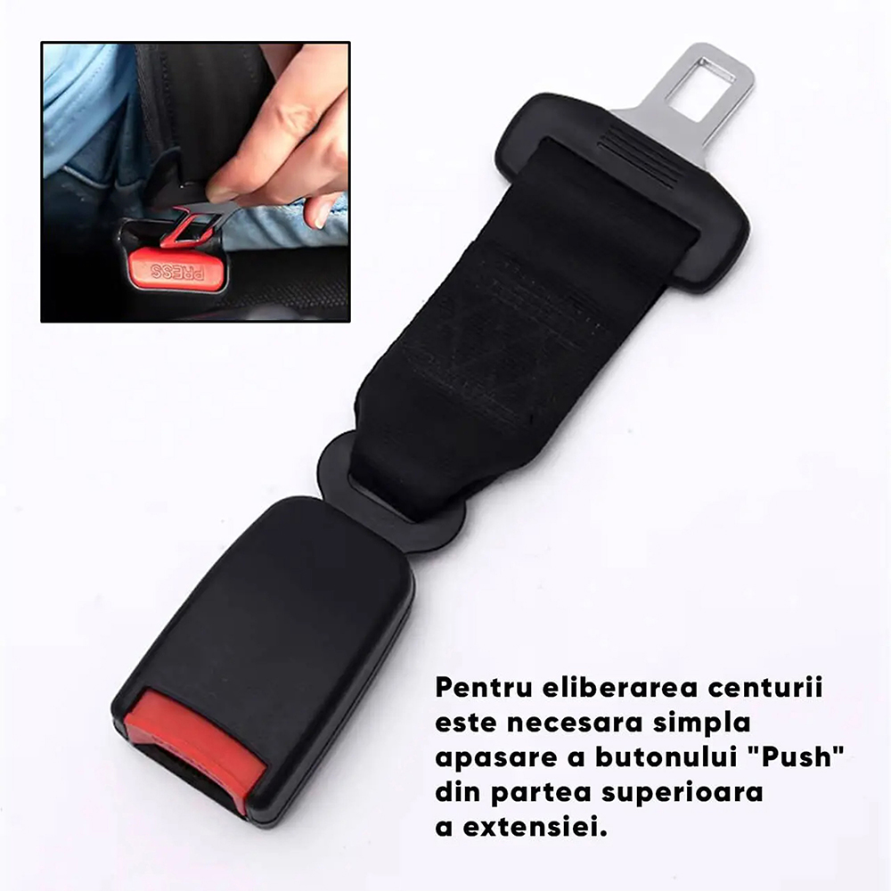 Extensie centura auto de siguranta ROLL FAST 51050R, prelungire 23cm, negru