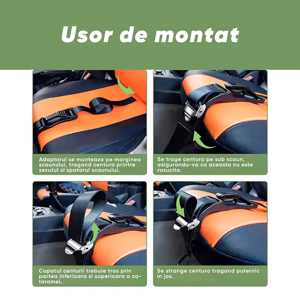 Deviator centura siguranta pt femei gravide ROLL FAST 51060R, ajustabil, negru