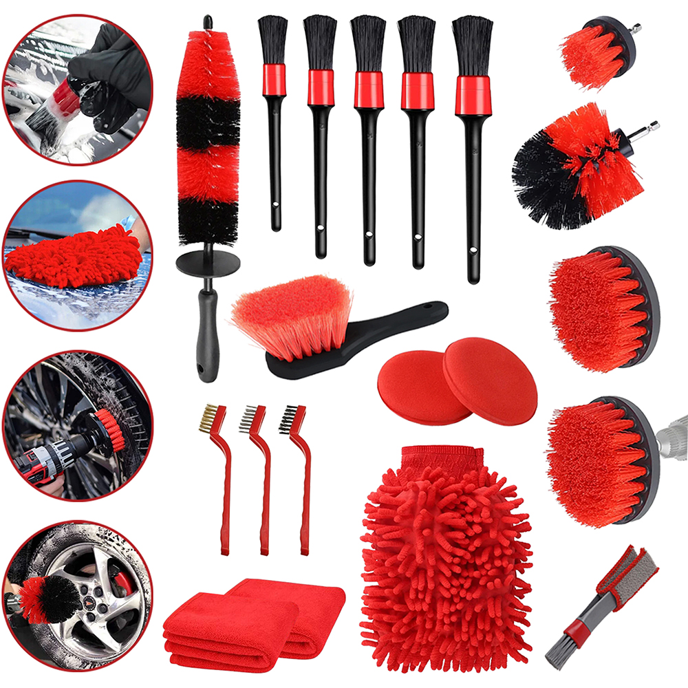 Kit curatare auto ROLL FAST 51220R, 20 piese, rosu-negru