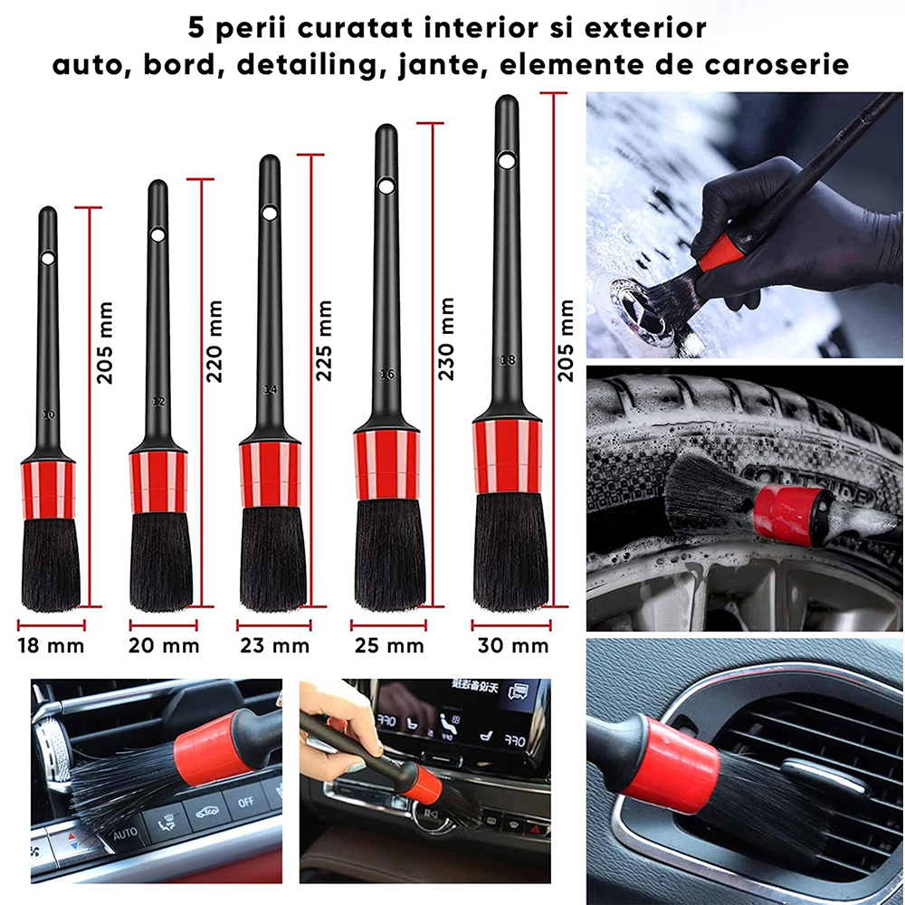 Kit curatare auto ROLL FAST 51220R, 20 piese, rosu-negru