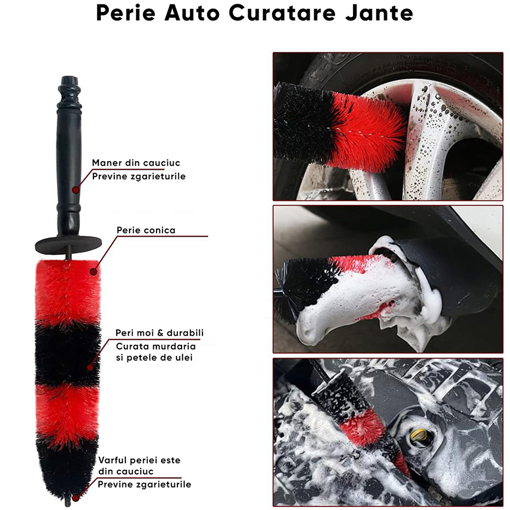 Kit curatare auto ROLL FAST 51220R, 20 piese, rosu-negru