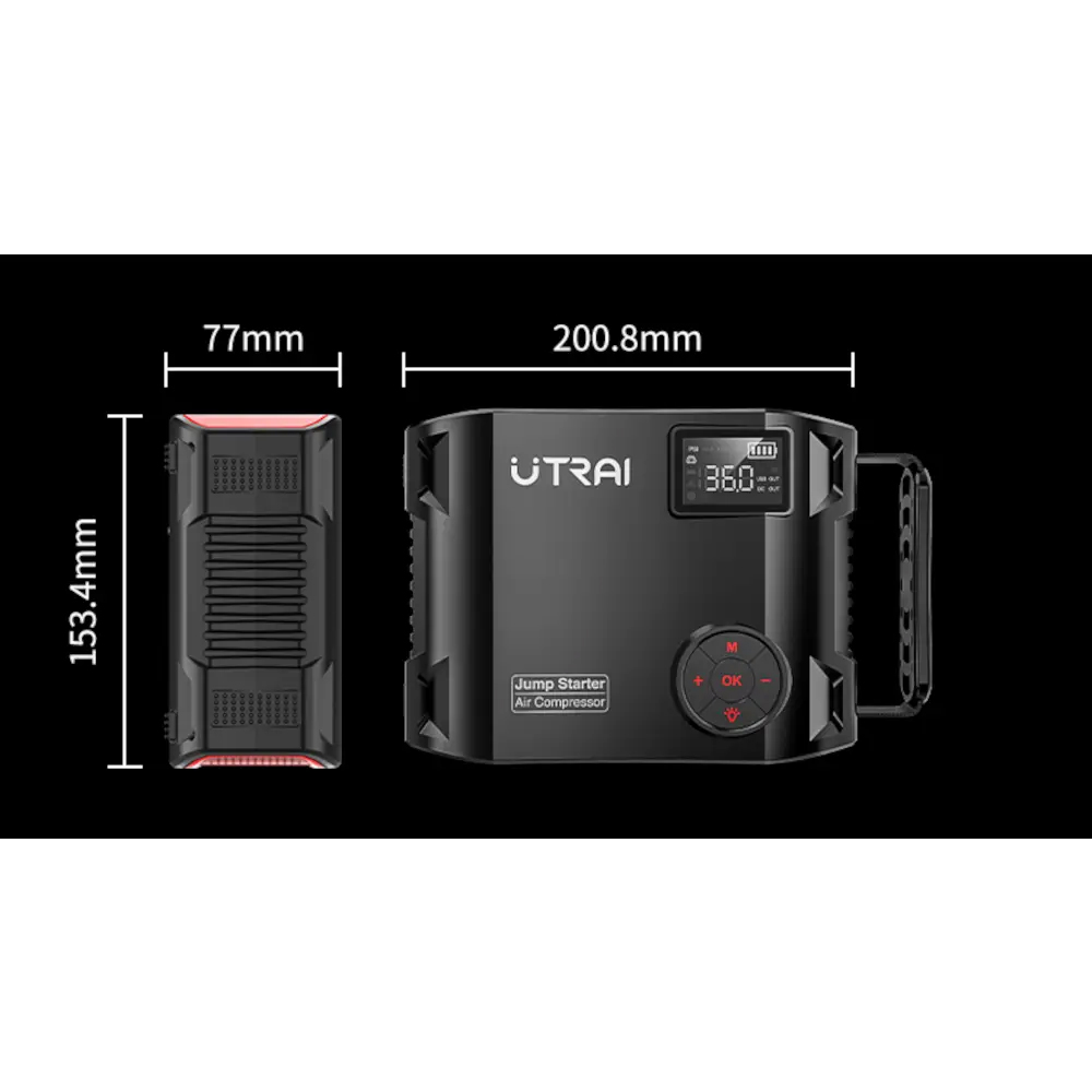 Starter auto UTRAI Jstar 5, 12V, 2500A, 27000mAh, USB, compresor, lanterna, negru