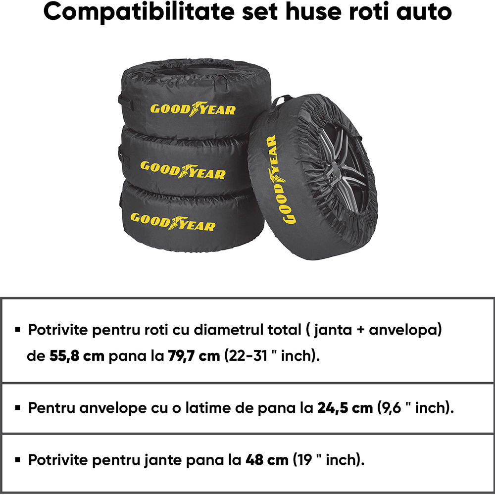 Huse anvelope GOODYEAR 681271, pana la 19", 4buc