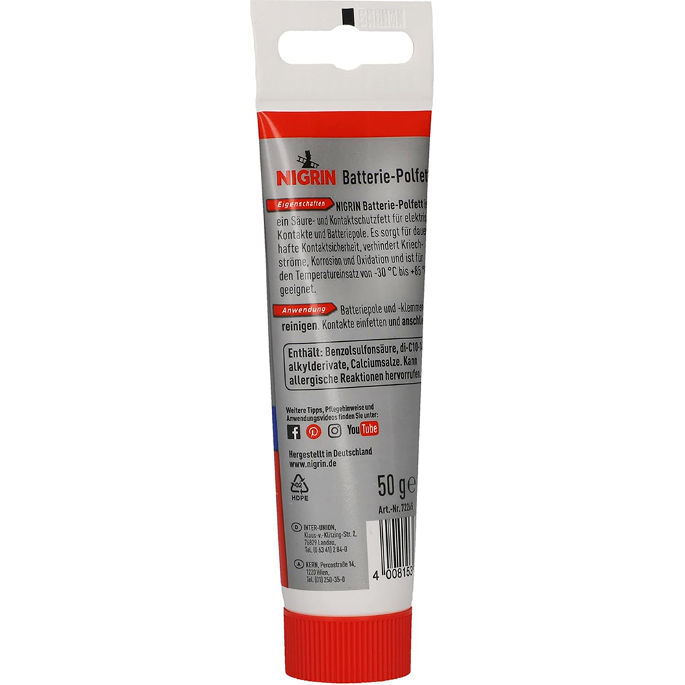 Pasta pentru borne baterie auto NIGRIN 72265, 50g