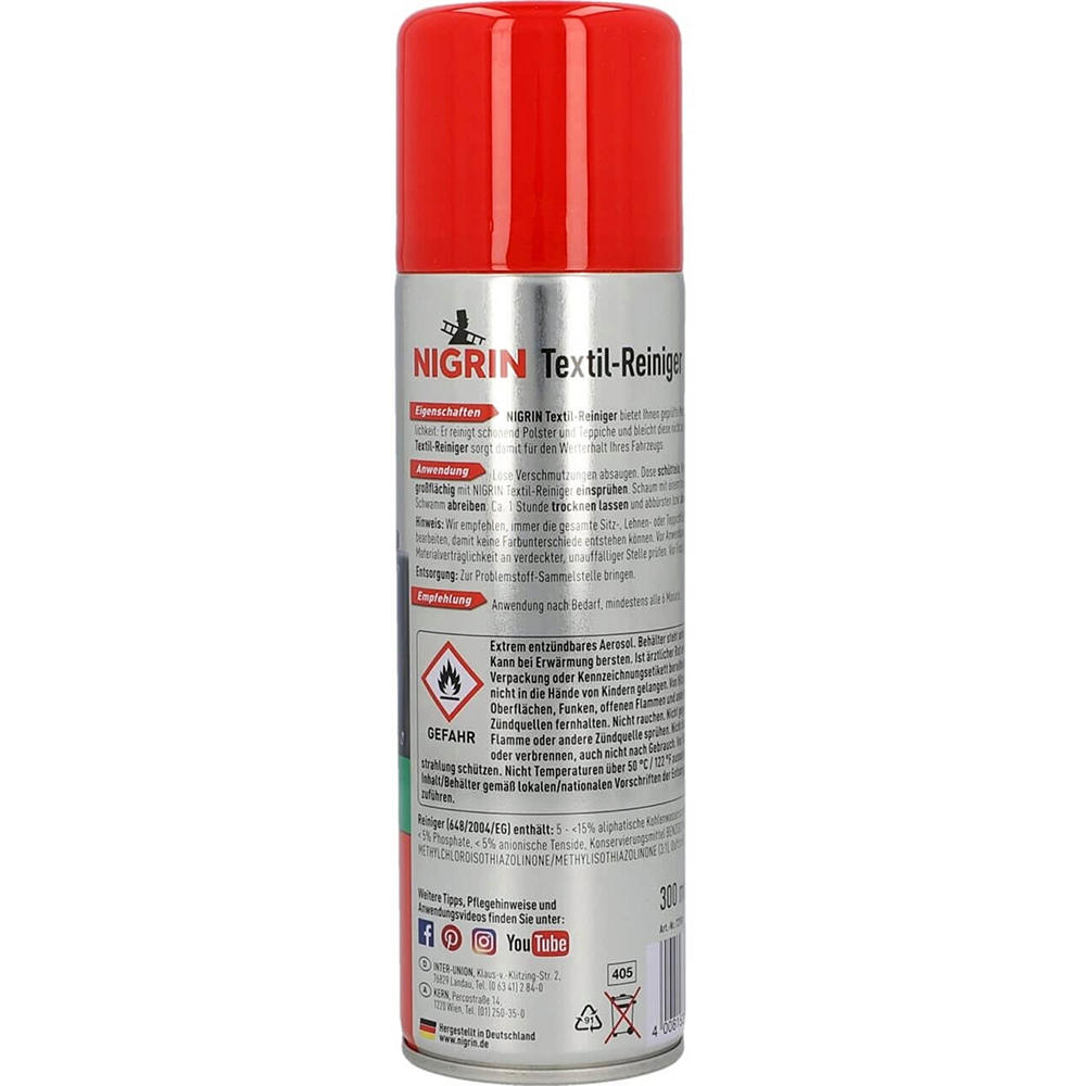 Spray curatat tapiterie textila NIGRIN 72981, 300ml