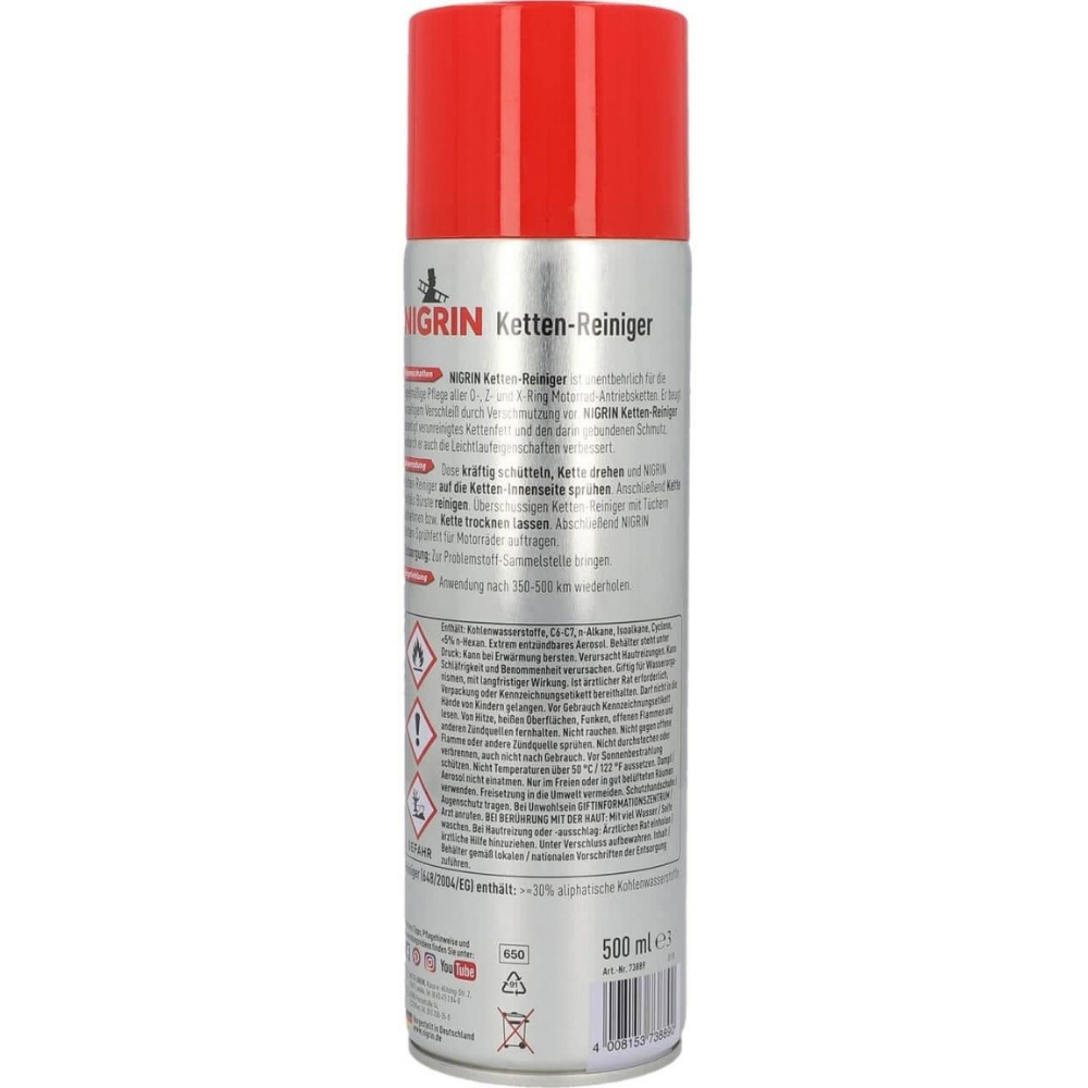 Spray curatare lant motocicleta NIGRIN 73889, 500ml