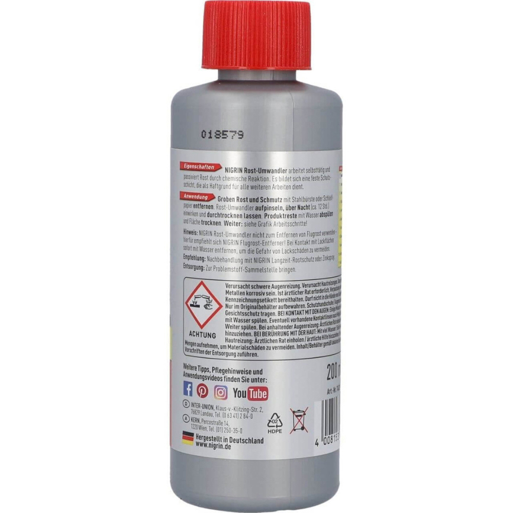 Solutie tratament rugina NIGRIN 74032, 200ml