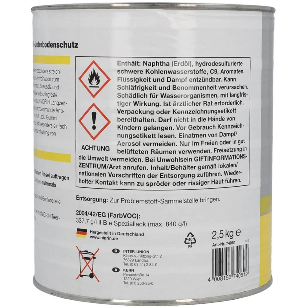 Solutie antifonare cu bitum NIGRIN 74061, 2.5kg