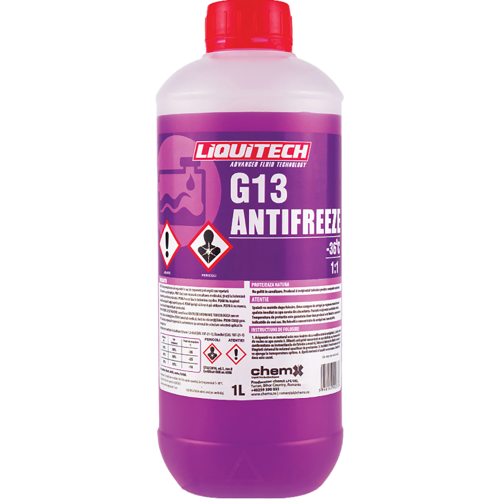 Antigel concentrat LIQUITECH, G13, -36C, 1L