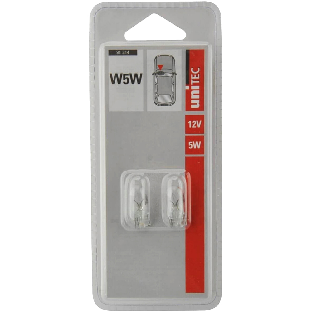 Set becuri UNITEC 91314, W5W, 5W, 12V, 2buc