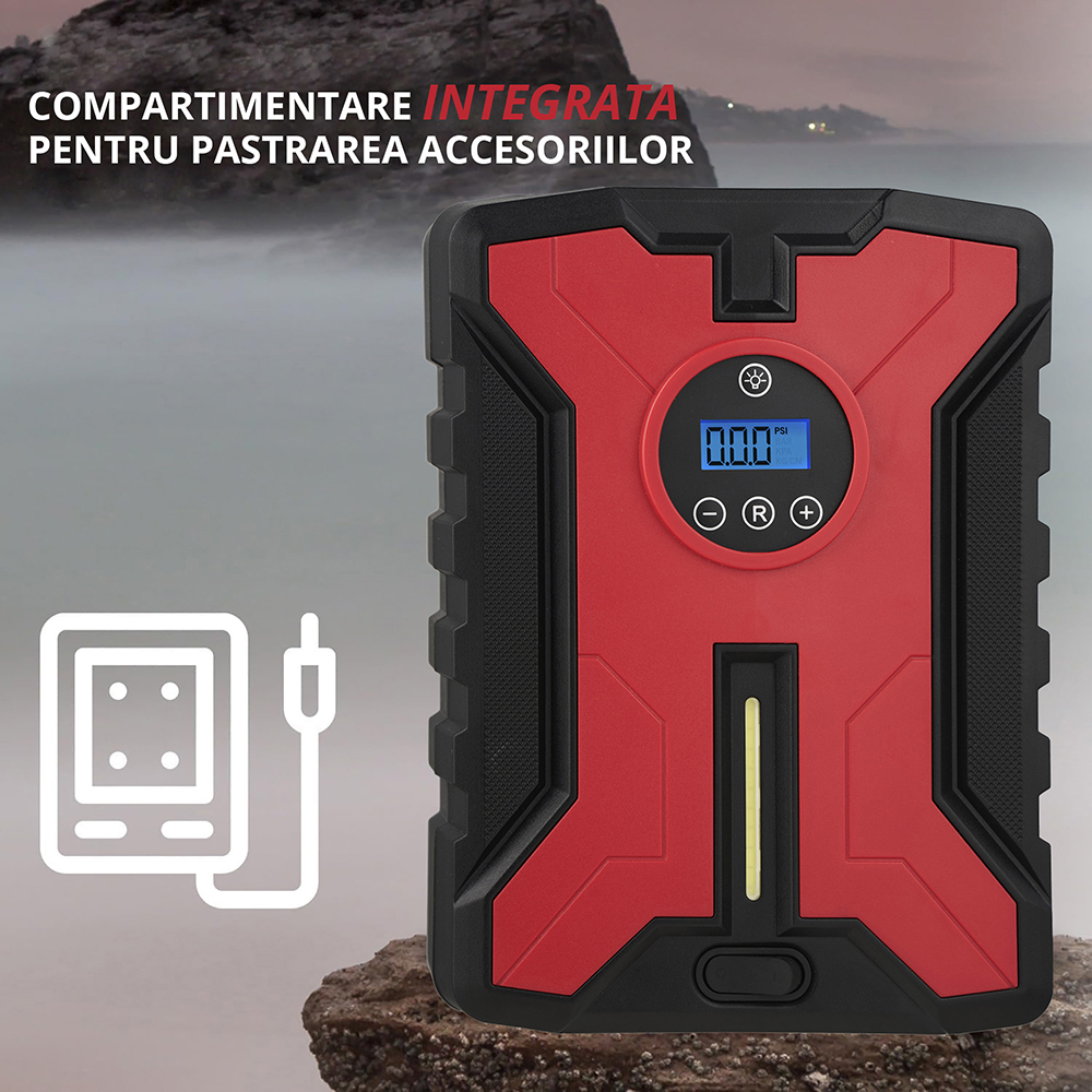 Compresor auto ROLL FAST 92919R, 10bar, 12V
