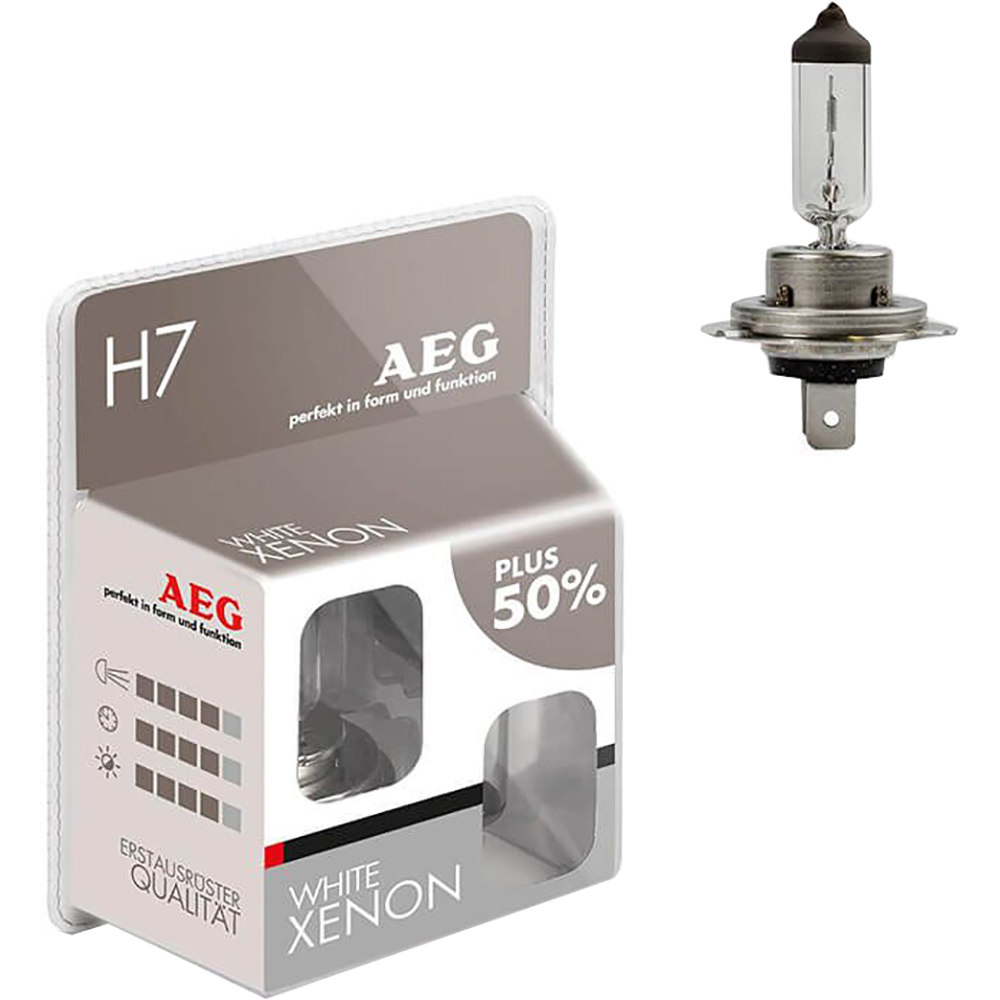 Becuri auto Xenon AEG White Xenon, H7, 55W, 2buc
