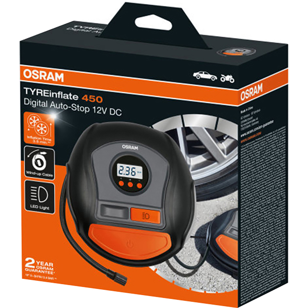 Compresor auto OSRAM 450, 5.5bar, 12V