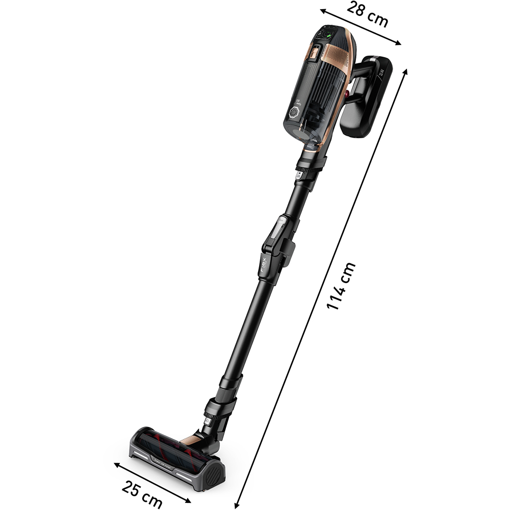 Aspirator vertical ROWENTA X-Force Flex 15.60 RH99G1WO, 0.9l, 32.4V, autonomie max 80 min, negru-auriu
