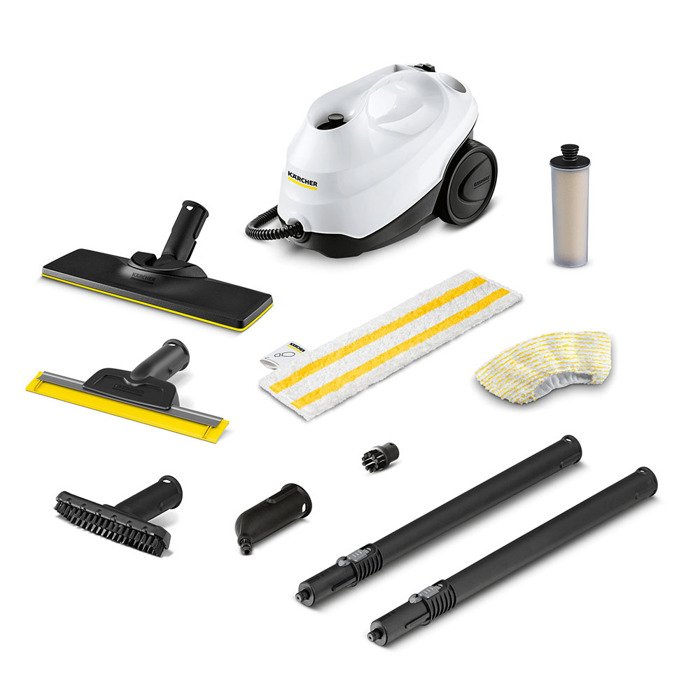 Aparat de curatat cu abur KARCHER SC 3 Easyfix + Window Nozzle 15136640, 1l, 1900W, alb-negru