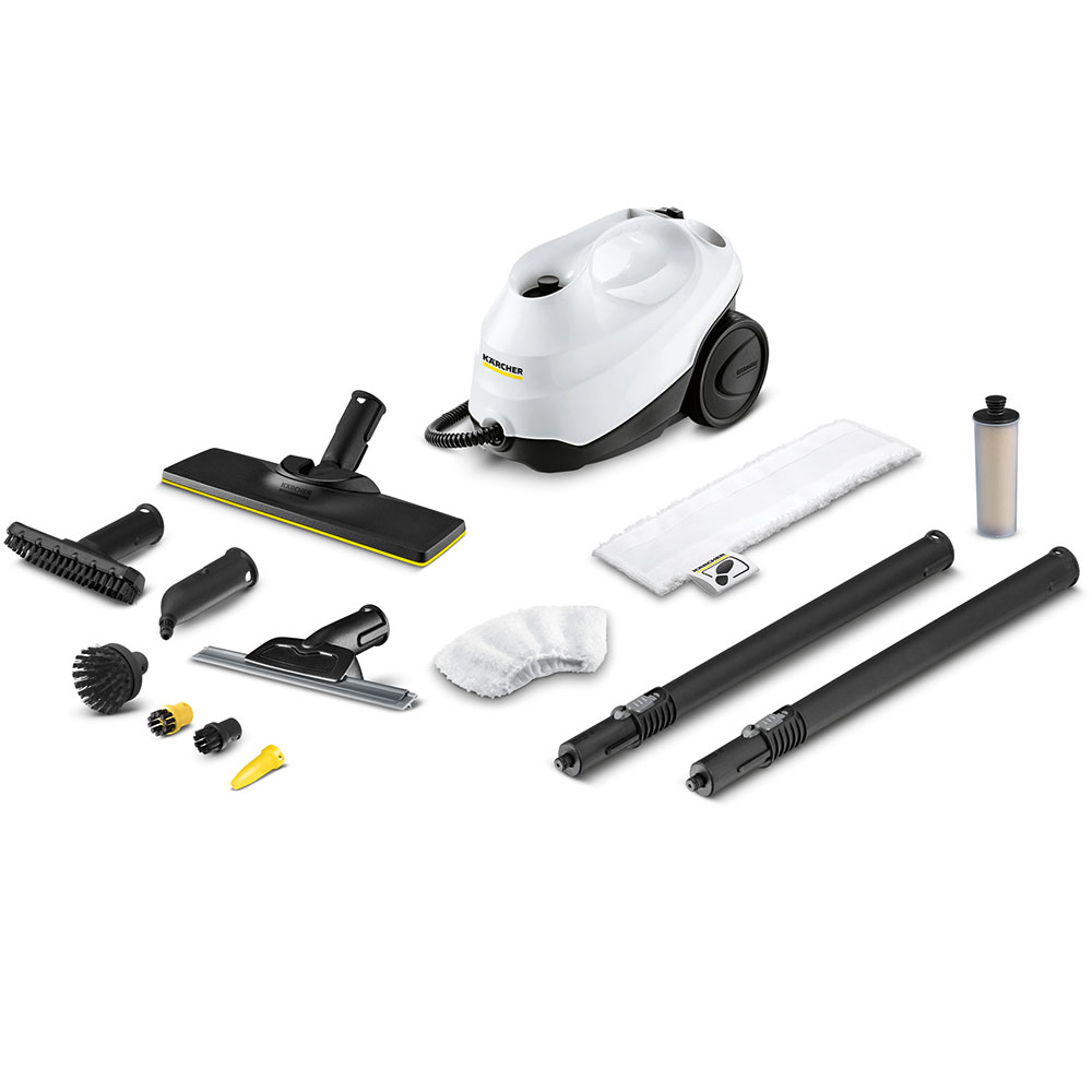 Aparat de curatat cu abur KARCHER SC 3 Easyfix + Window Nozzle 15136640, 1l, 1900W, alb-negru