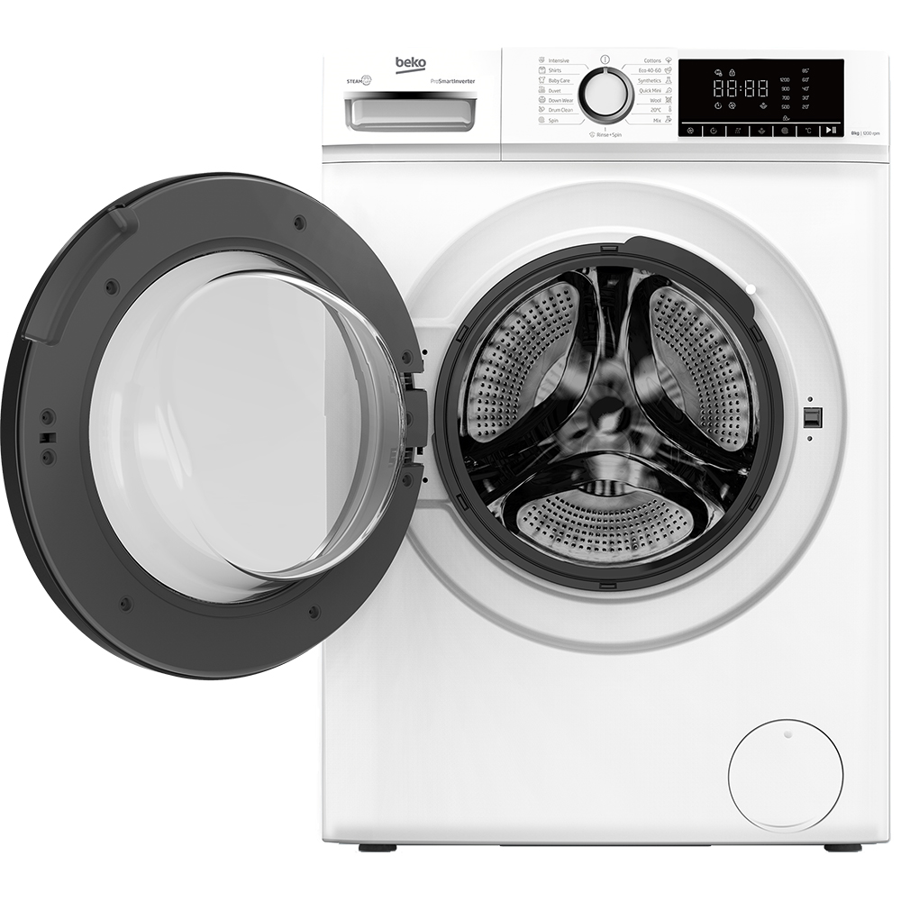 Masina de spalat rufe frontala BEKO B1WFM2821WEE, SteamCure, 8 kg, 1200rpm, Clasa A, alb