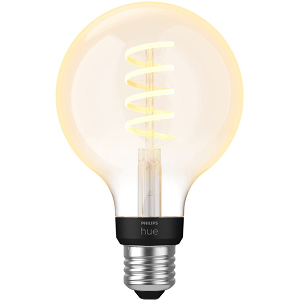 Bec LED Smart Vintage PHILIPS Hue 8719514301481, E27, 7W, 550lm, Bluetooth, lumina calda, compatibil Hue