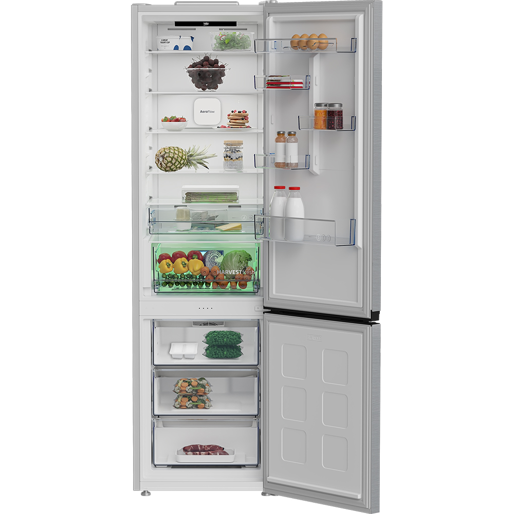 Combina frigorifica BEKO B3RCNA415HXB1, No Frost, 415 l, H 203.5 cm, Clasa D, argintiu