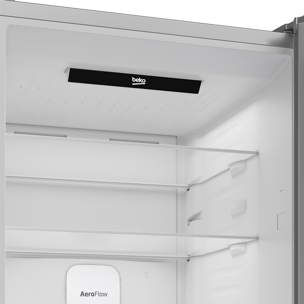 Combina frigorifica BEKO B3RCNA415HXB1, No Frost, 415 l, H 203.5 cm, Clasa D, argintiu