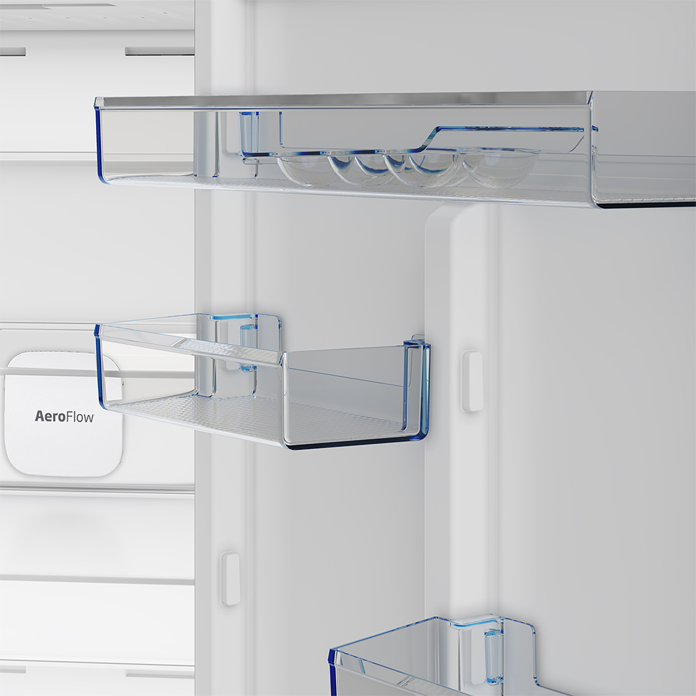 Combina frigorifica BEKO B3RCNA415HXB1, No Frost, 415 l, H 203.5 cm, Clasa D, argintiu