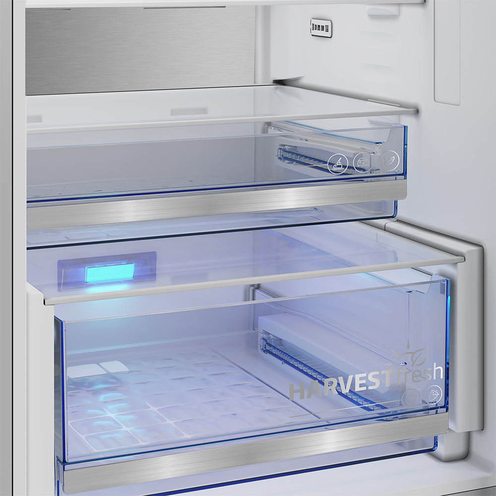 Combina frigorifica BEKO B3RCNA415HXBR, No Frost, 415 l, H 203.5 cm, Clasa D, dark inox