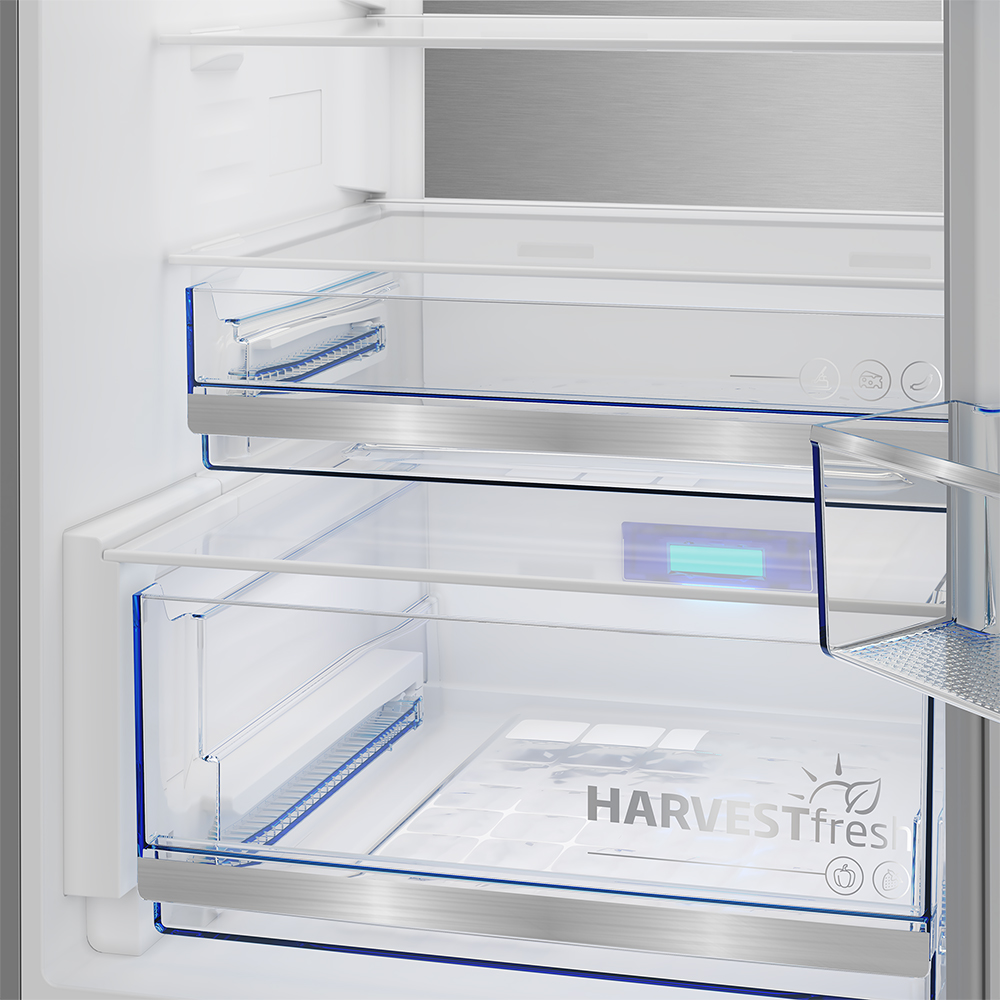 Combina frigorifica BEKO B3RCNA415HXBR, No Frost, 415 l, H 203.5 cm, Clasa D, dark inox