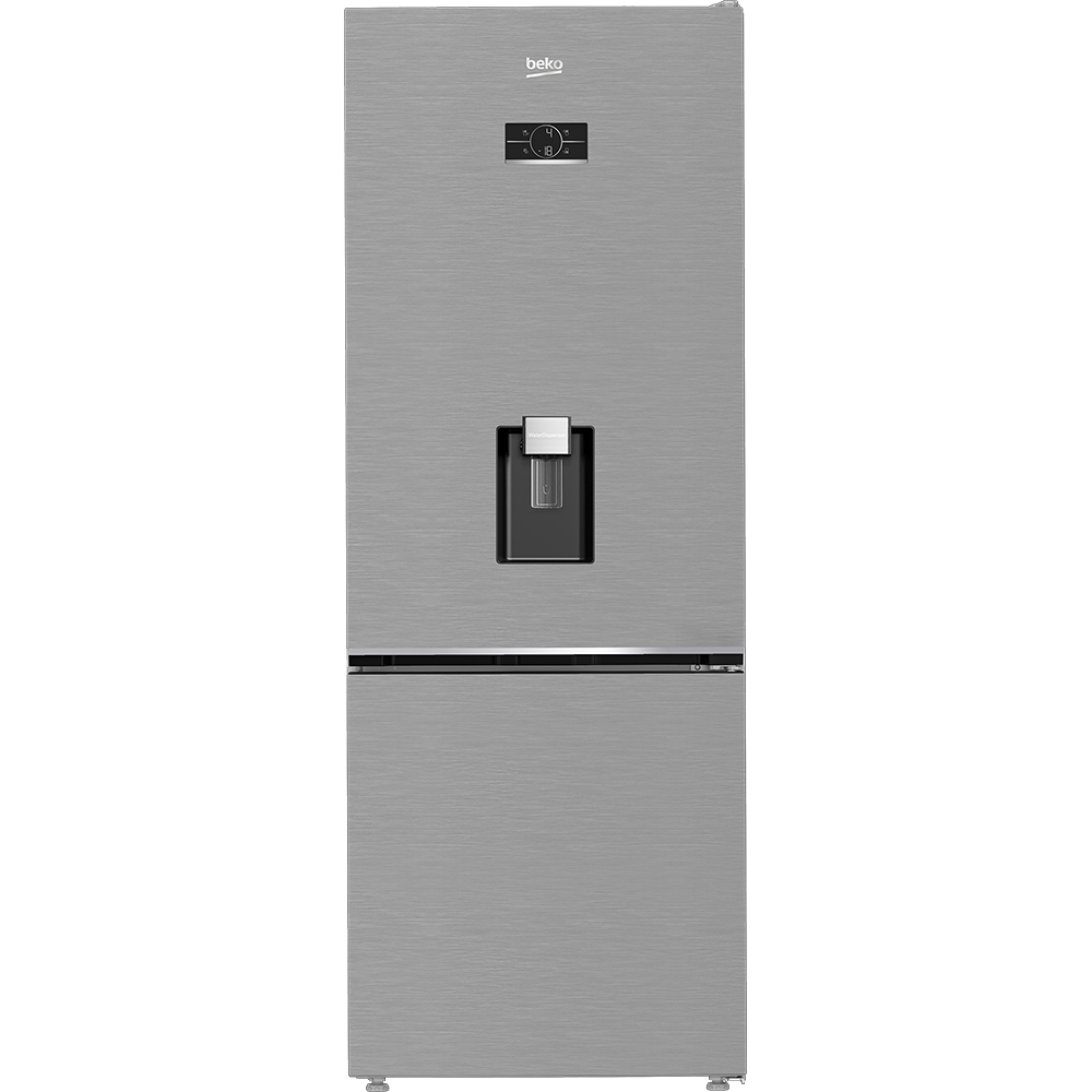 Combina frigorifica BEKO B3RCNE564HDXB1, No Frost, 490 l, H 192 cm, Clasa E, Dozator apa, argintiu