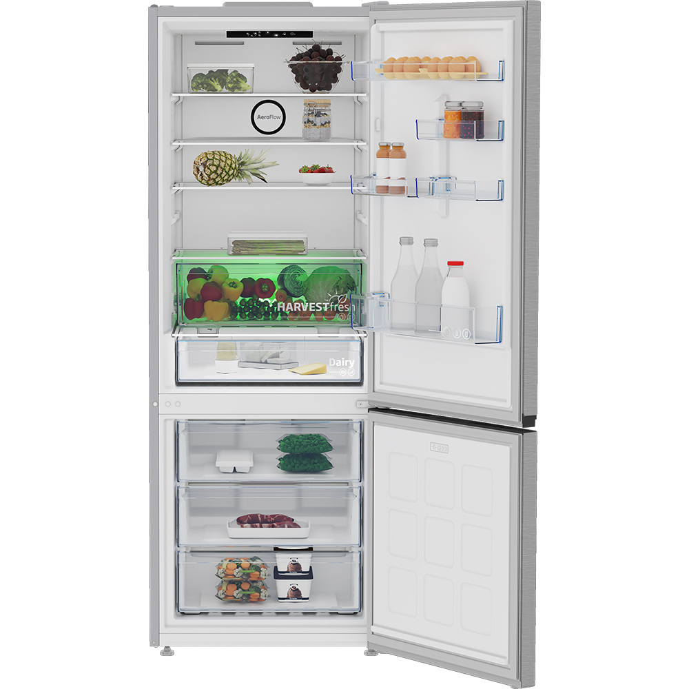 Combina frigorifica BEKO B3RCNE564HXB, No Frost, 490 l, H 192 cm, Clasa E, inox