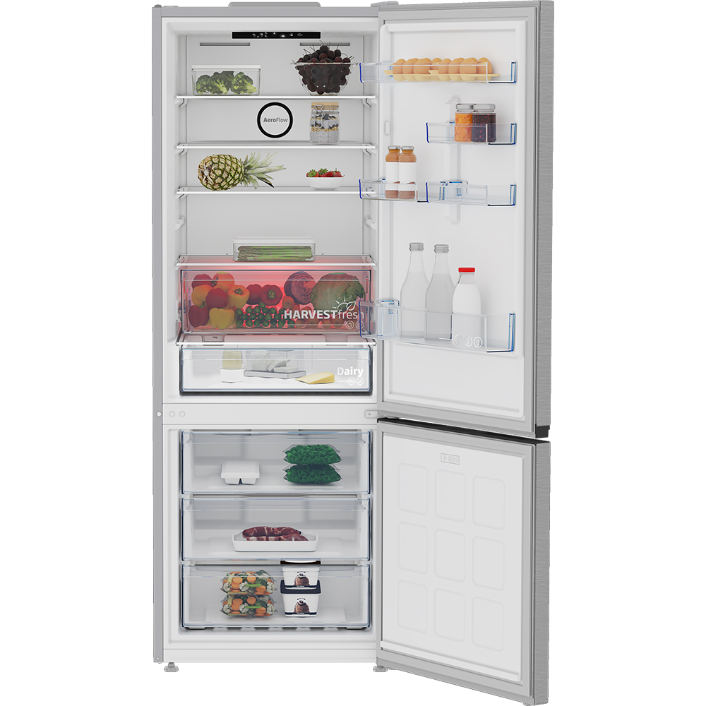 Combina frigorifica BEKO B3RCNE564HXB, No Frost, 490 l, H 192 cm, Clasa E, inox