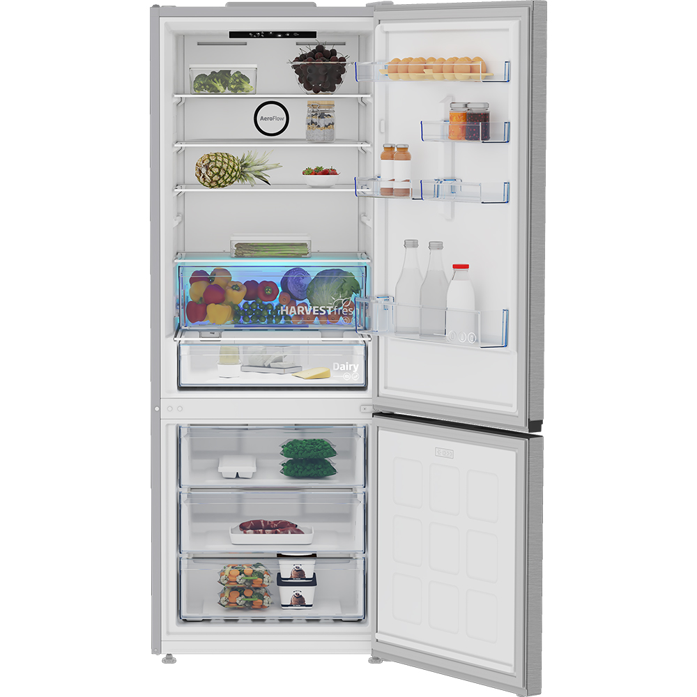 Combina frigorifica BEKO B3RCNE564HXB, No Frost, 490 l, H 192 cm, Clasa E, inox