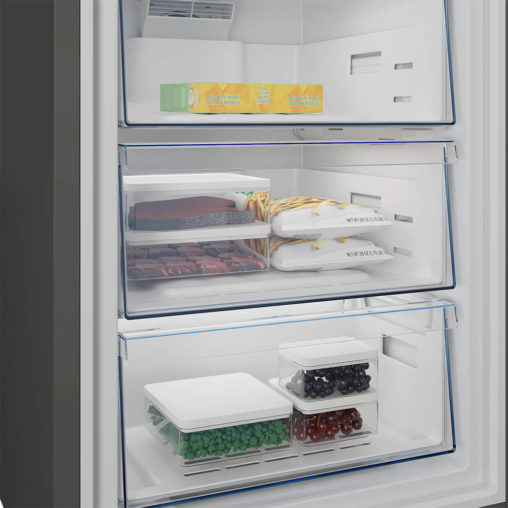 Combina frigorifica BEKO B5RCNA376HXB, No Frost, 370 l, H 186.5 cm, Clasa C, argintiu