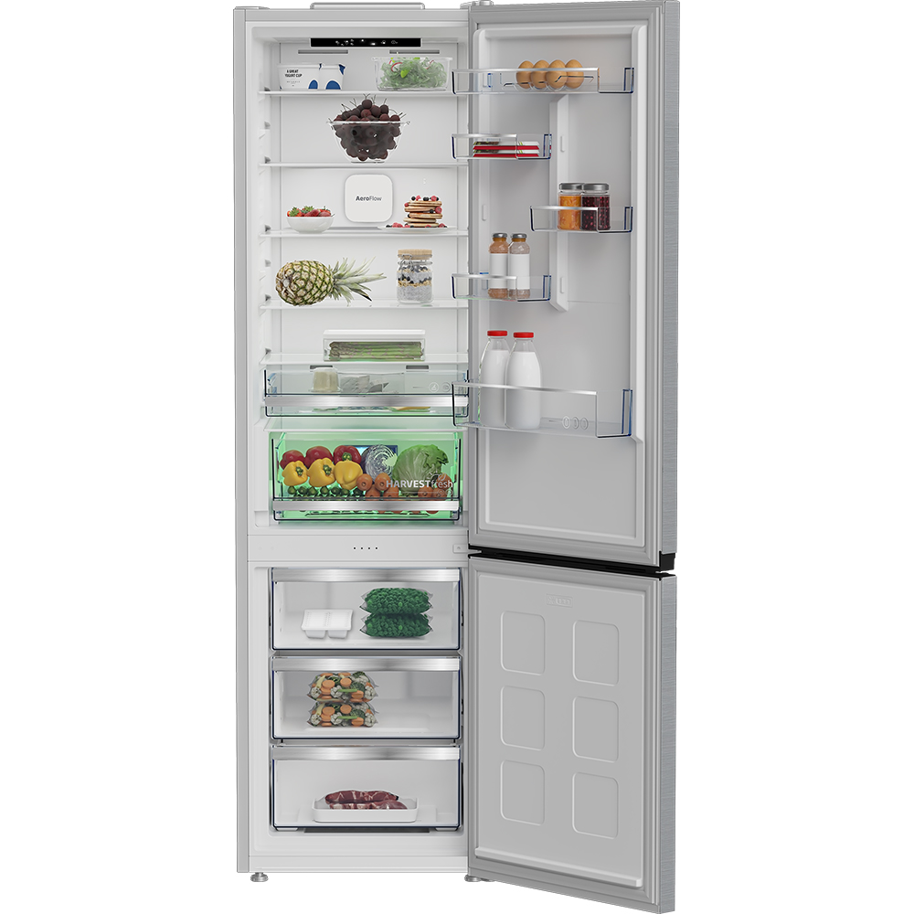 Combina frigorifica BEKO B5RCNA416HXB, No Frost, 415 l, H 203.5 cm, Clasa C, argintiu