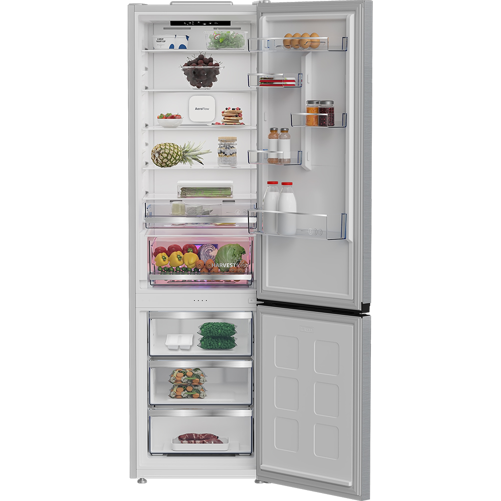 Combina frigorifica BEKO B5RCNA416HXB, No Frost, 415 l, H 203.5 cm, Clasa C, argintiu