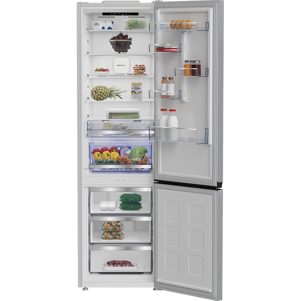 Combina frigorifica BEKO B5RCNA416HXB, No Frost, 415 l, H 203.5 cm, Clasa C, argintiu