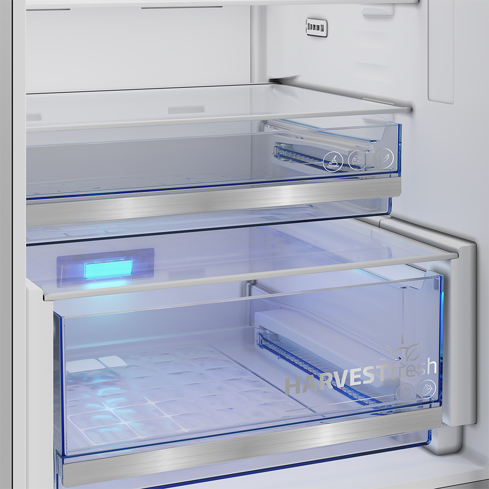 Combina frigorifica BEKO B5RCNA416HXB, No Frost, 415 l, H 203.5 cm, Clasa C, argintiu