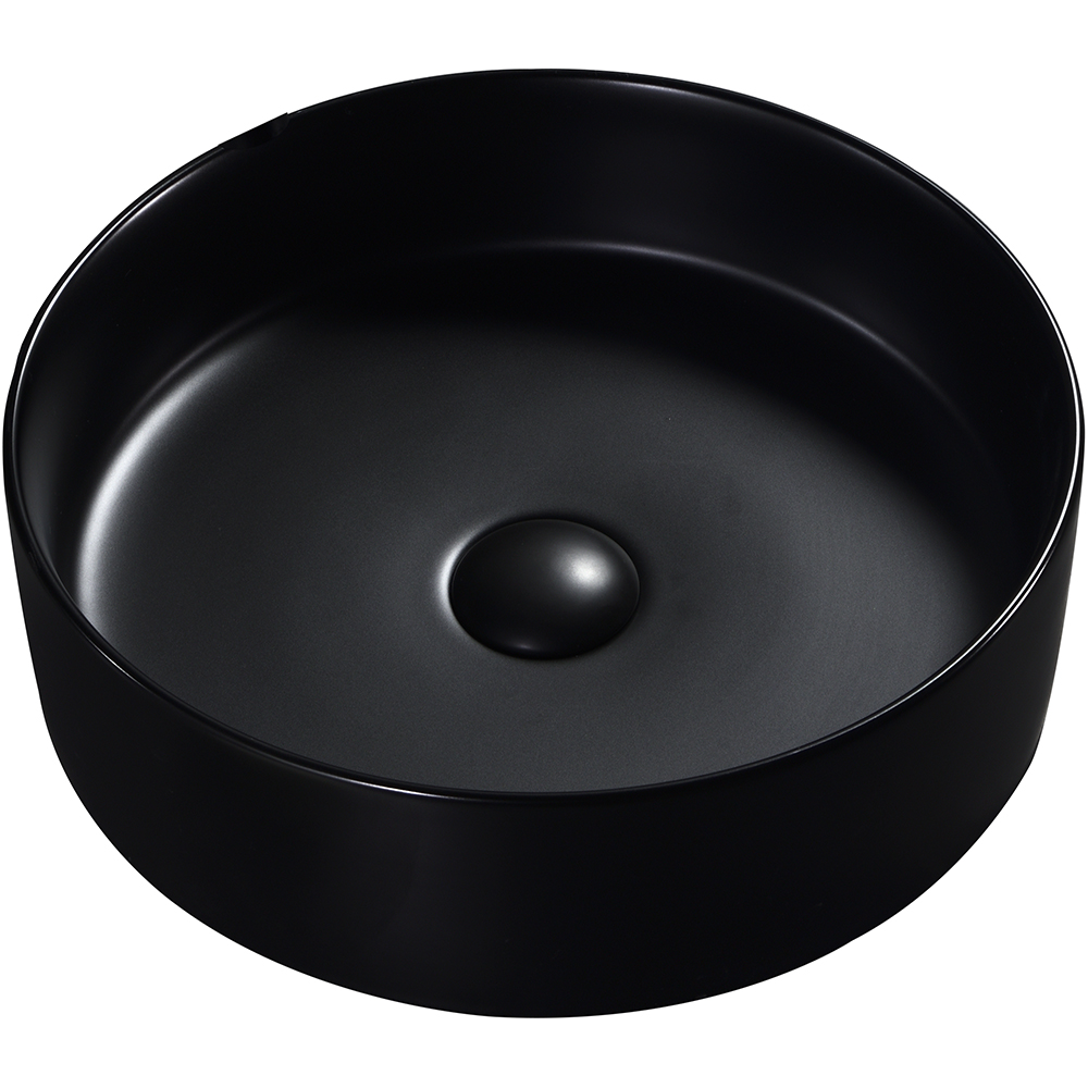 Lavoar pe blat, portelan, 40 cm, negru mat