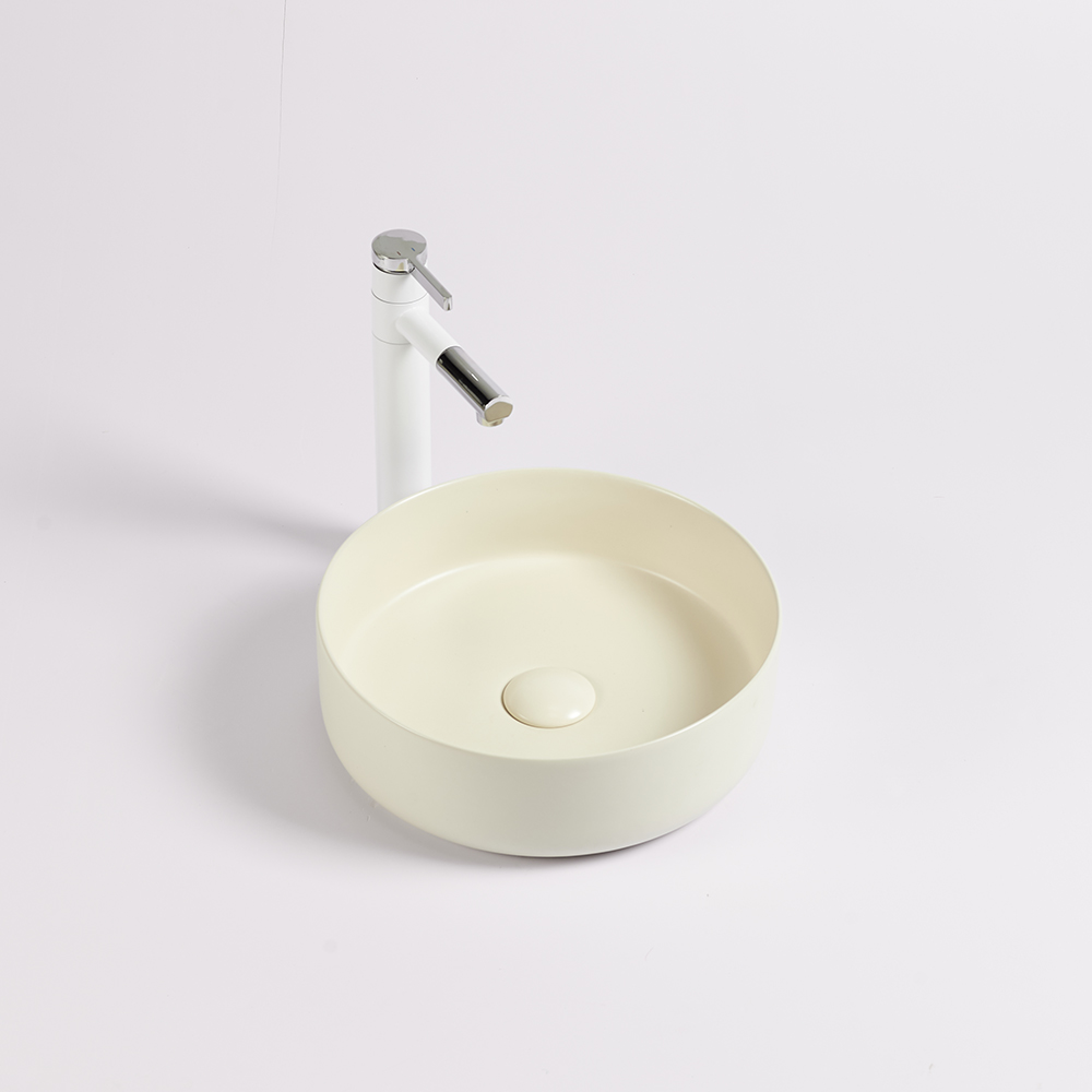 Lavoar pe blat, portelan, 40 cm, crem mat