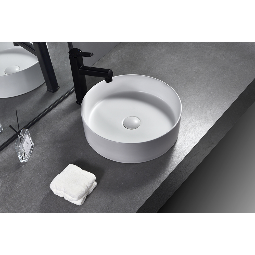 Lavoar pe blat, portelan, 40 cm, alb mat