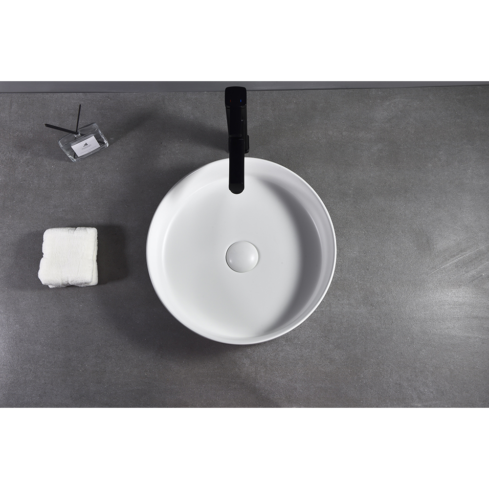Lavoar pe blat, portelan, 40 cm, alb mat