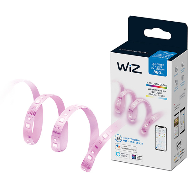 Banda LED Smart WIZ Extension, Wi-Fi, LED RGB, 11W, 880lm, 1m