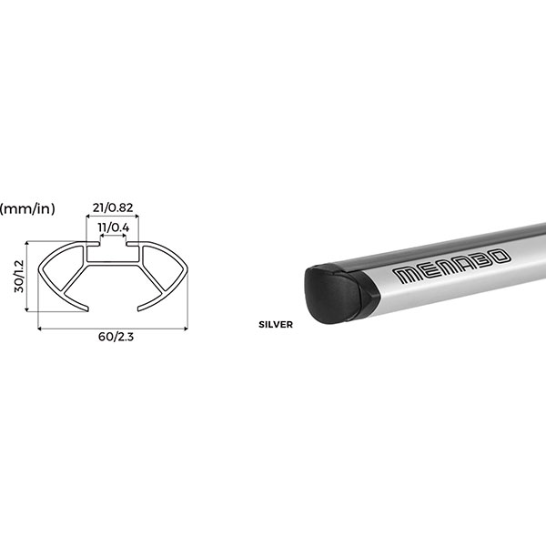 Bare transversale MENABO Delta, Volkswagen Jetta (A5), 4 usi, 2005-2010, 137 cm