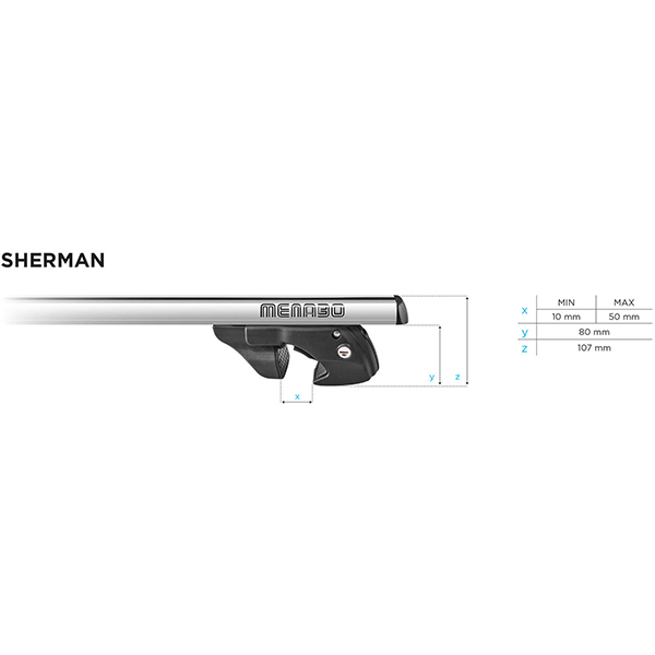 Bare transversale MENABO Sherman, Mercedes C Station Wagon (S203), 2000-2007, 120 cm